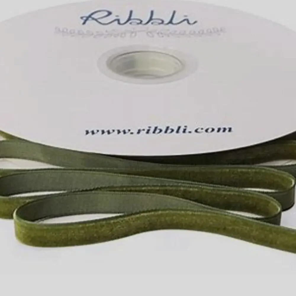 Ribbli Dusty Blue Velvet Ribbon 3/8